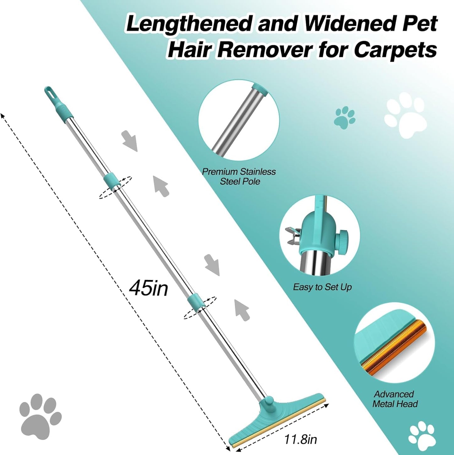 Carpet Rake for Pet Hair Removal, Pet Hair Remover