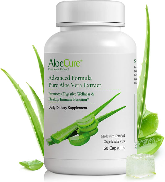 Organic Aloe Vera Capsules, 160,000mg Inner Aloe Leaf Equivalent per Serving