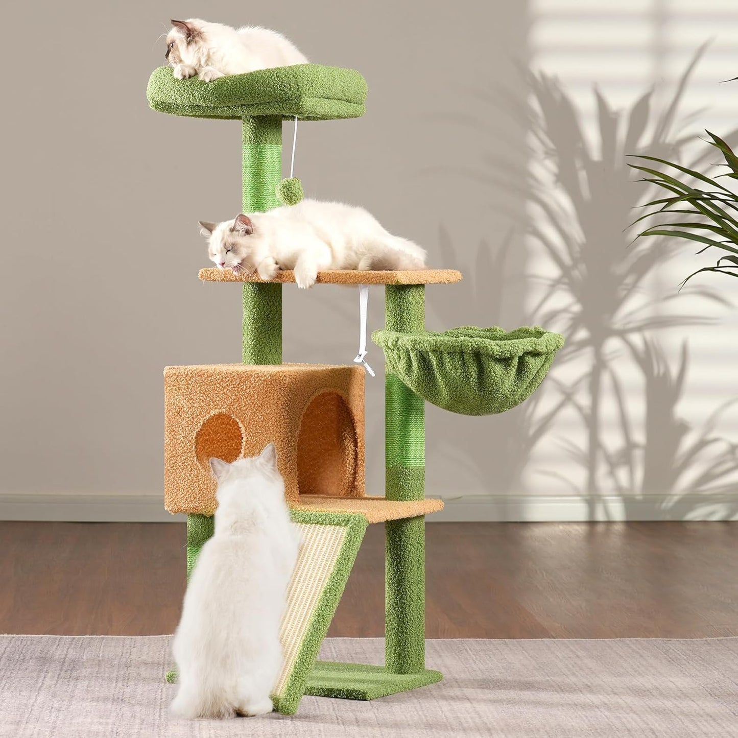 Cat Tree, 42.5-Inches Cat Tower for Indoor Cats, Plush Multi-Level Kitten Cat Condo