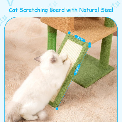 Cat Tree, 42.5-Inches Cat Tower for Indoor Cats, Plush Multi-Level Kitten Cat Condo