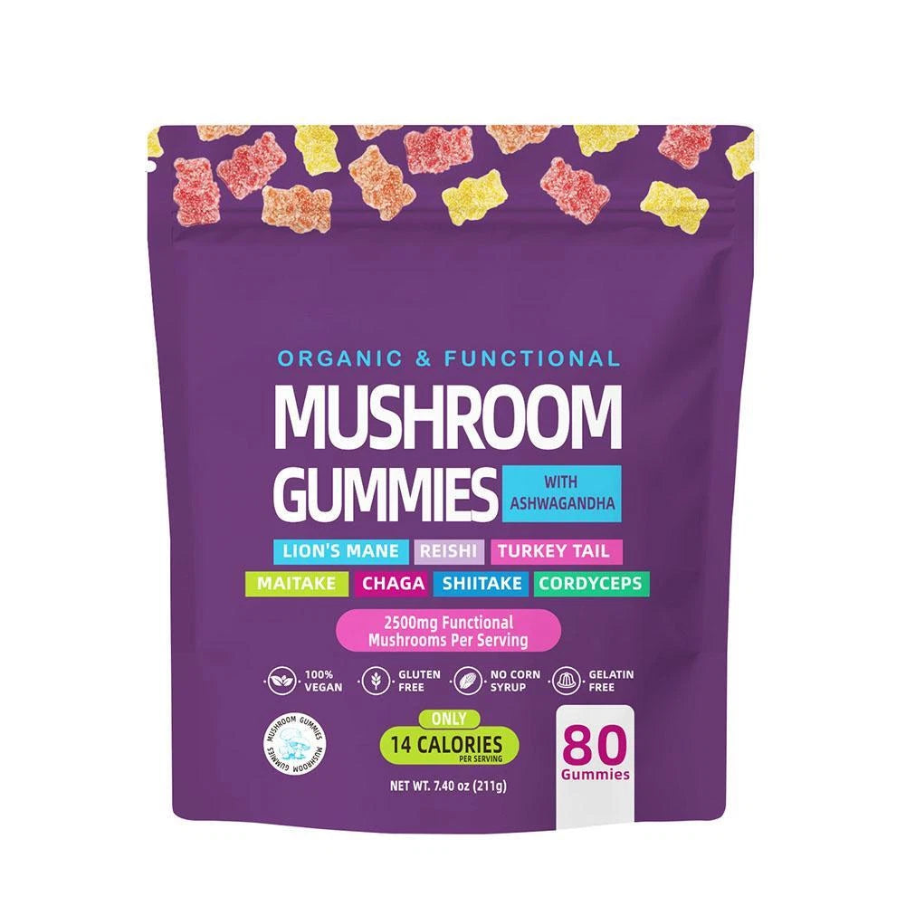 Mushroom Gummies Supplement 2500mg, Functional Mushroom Gummies